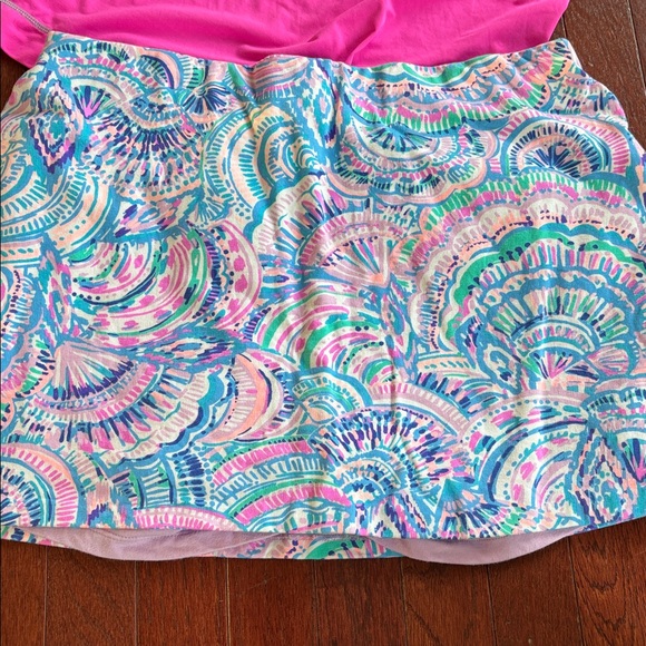 Lilly Pulitzer Happy As a Clam Madison Skort w/ Gold Buttons L skirt pickleball - Picture 6 of 8